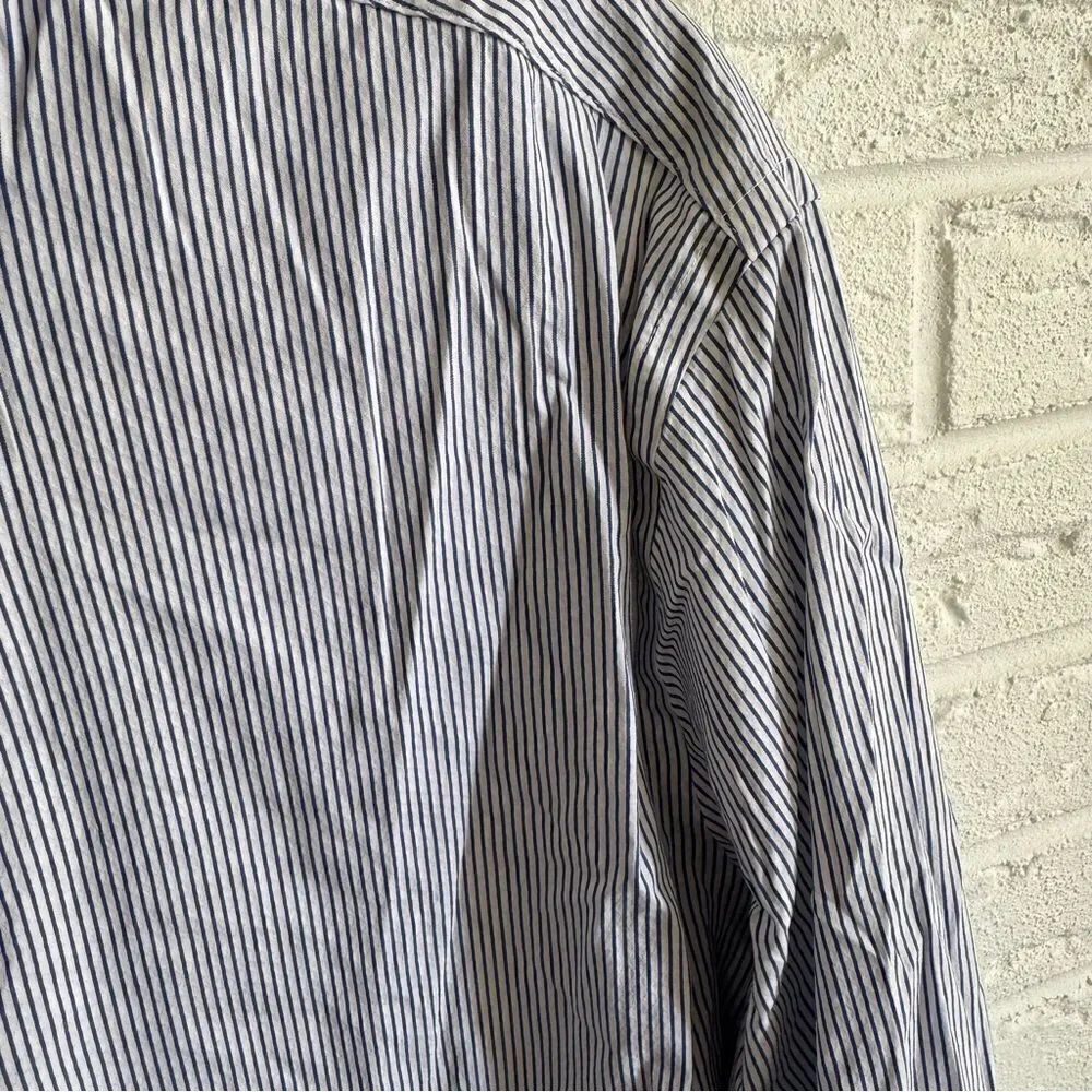 Michael Kors Mens Blue Slim Fit Button Shirt Size 17.5 34/35
